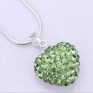 Chartreuse Puff Heart Necklace New With Tags NWT